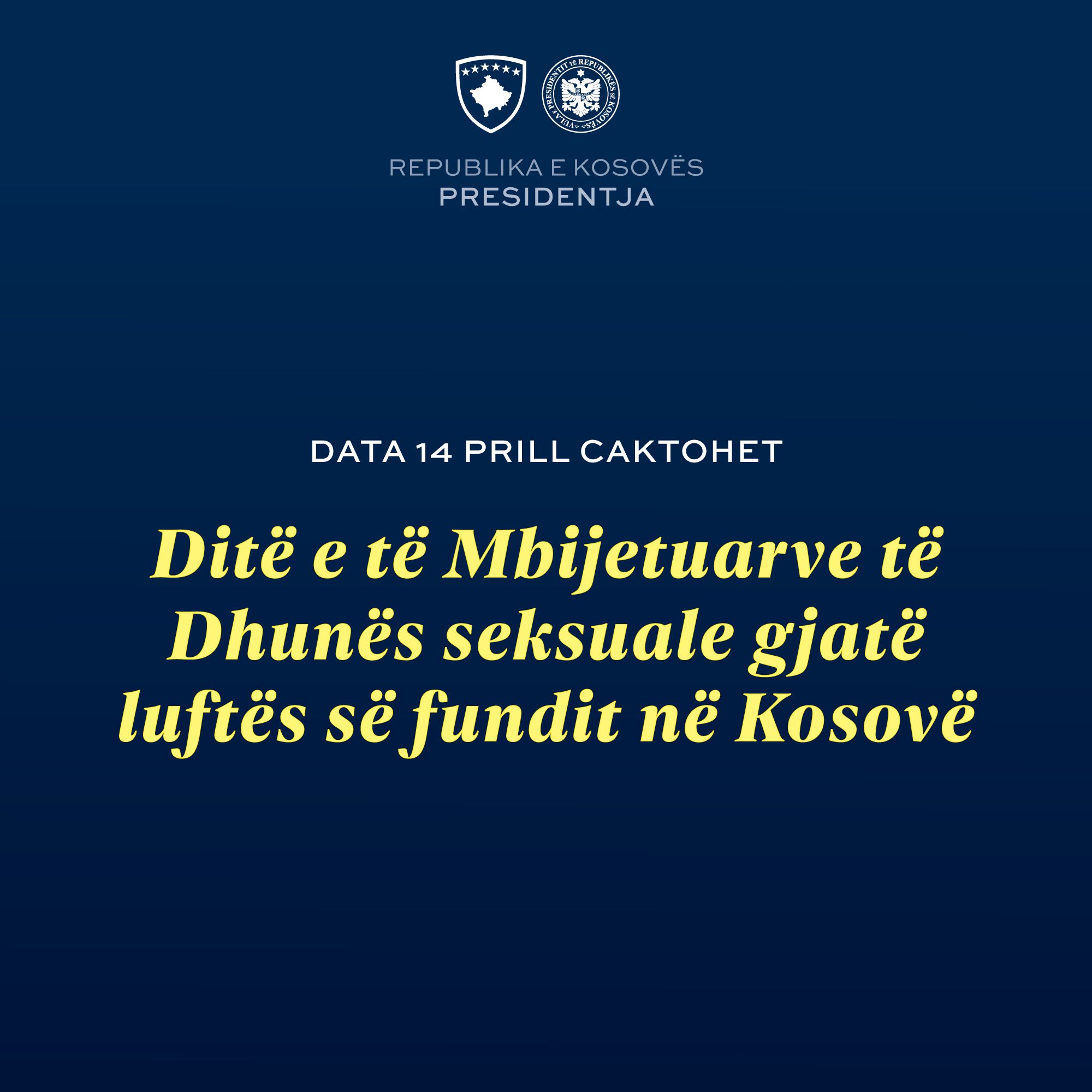 Osmani e propozoi 14 Prillin si Ditë të Mbijetuarve të Dhunës Seksuale gjatë Luftës së Fundit në Kosovë