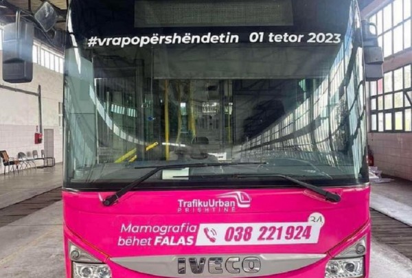 Nga sot autobusi me ngjyrën rozë ofron shërbim të mamografisë falas