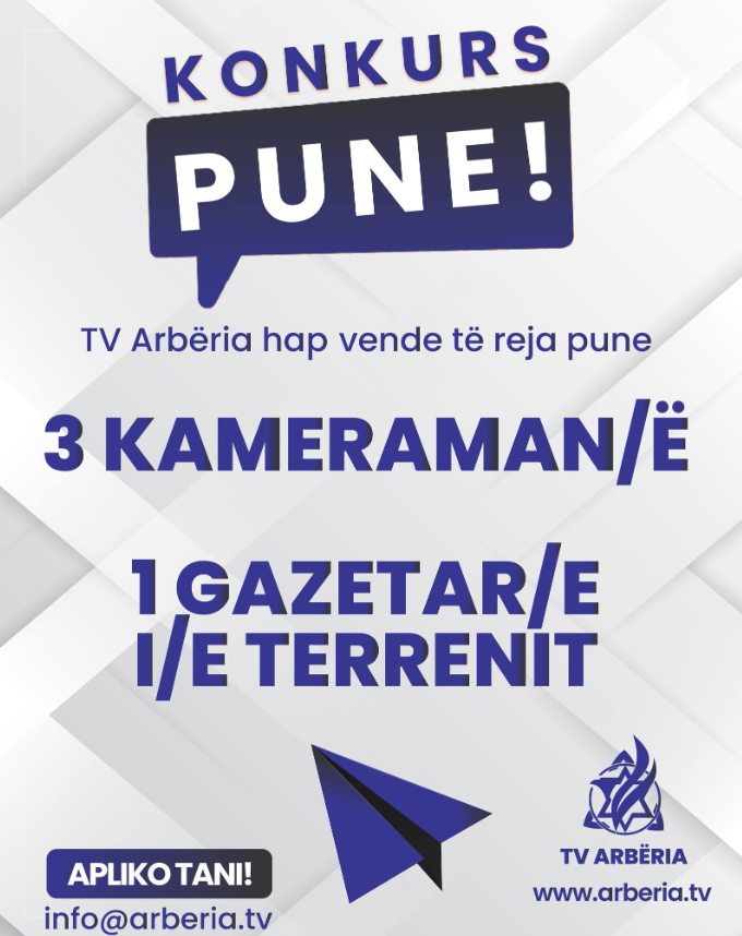 📢 KONKURS PUNE – TV ARBERIA 📢